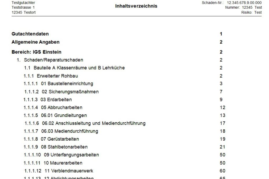 VGI-Expert Inhaltsverzeichnis